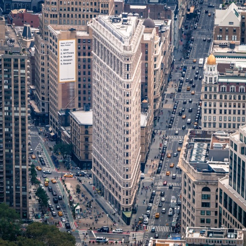 Vue aérienne sur le Flat Iron Building