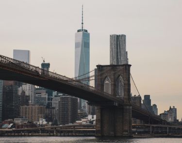 Pont de Brookyn, vue sur la skyline de Manhattan.