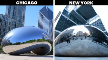 Cloud Gate à Chicago, The Bean à New York, comme un air de ressemblance...