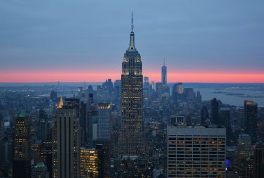 Coucher de soleil sur New York.&nbsp;