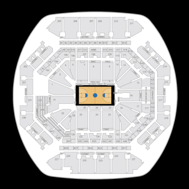 Plan de la salle Barclays Center pour les matchs de NBA